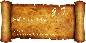 Gyöngy Tibor névjegykártya